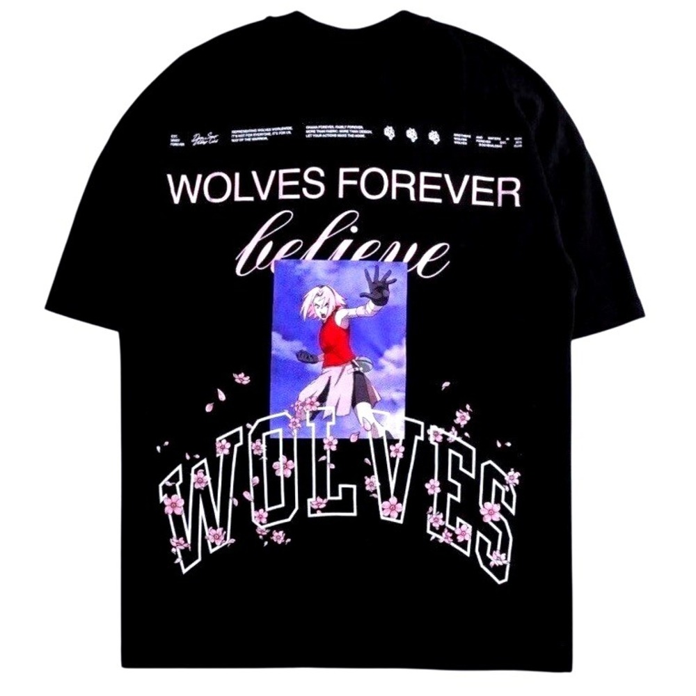 Darc Sport X Naruto " SAKURA PREMIUM‎ TEE " Size Large In Black